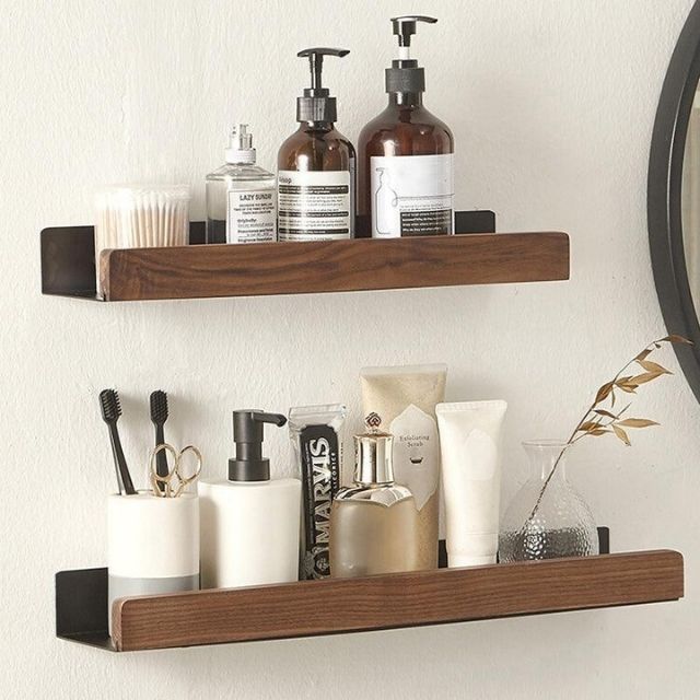 Wandplank zelfklevend – massief hout, 20 tot 40 cm